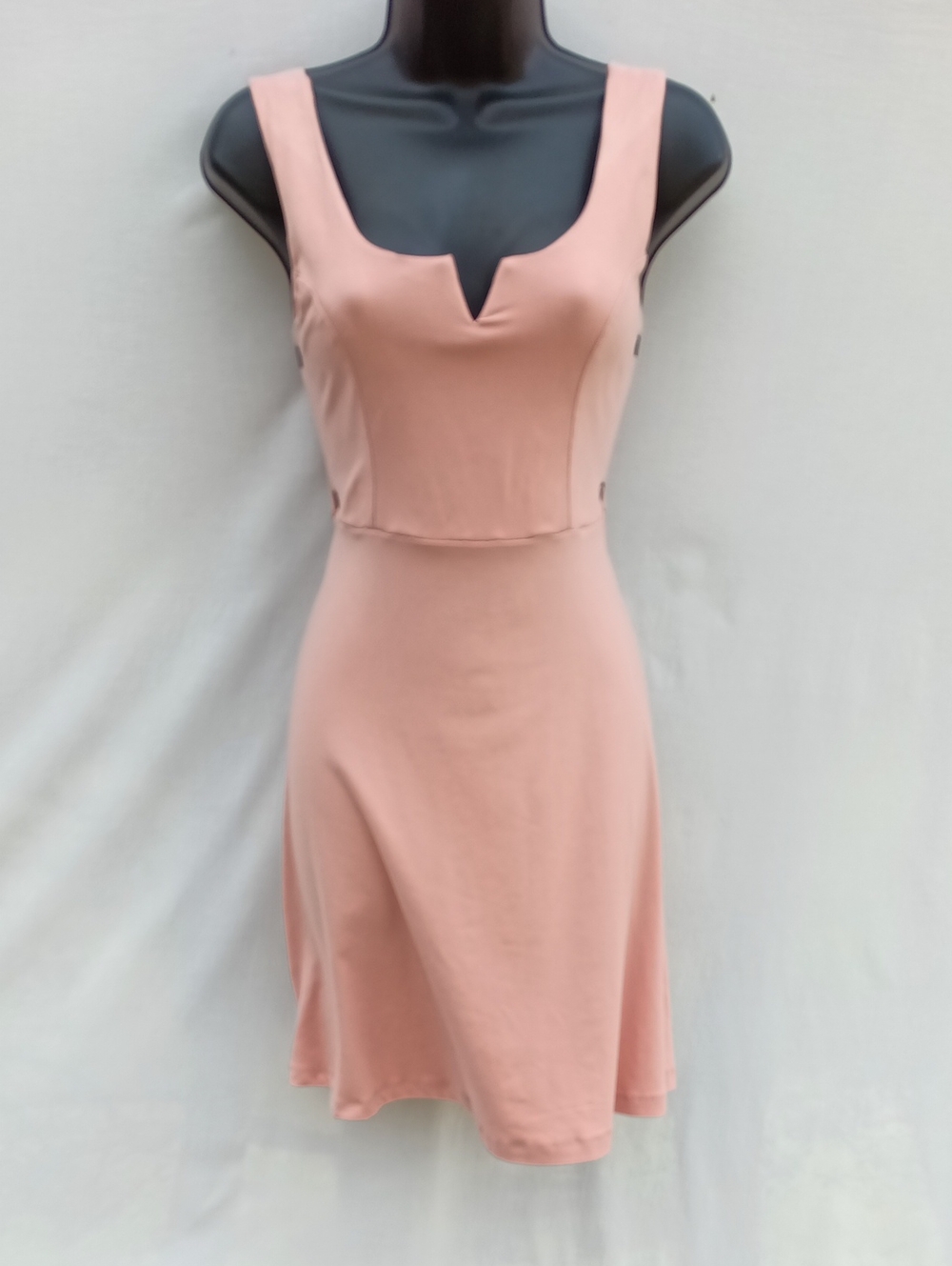 Sleeveless Pink Scoop Neck A-line Dress